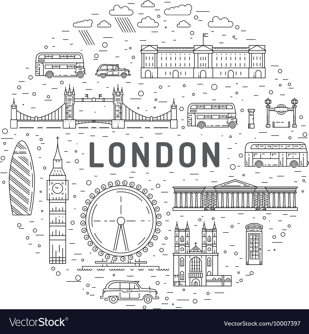 Symbols of London Royalty Free Vector Image - VectorStock