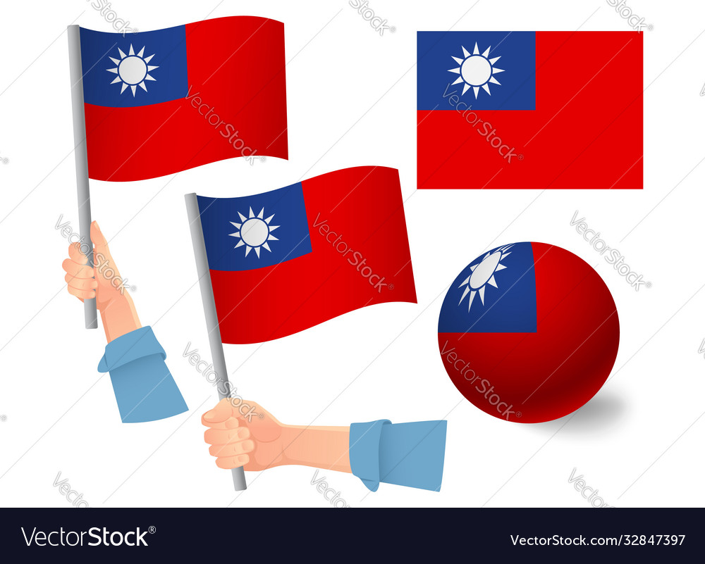 Taiwan flag in hand icon