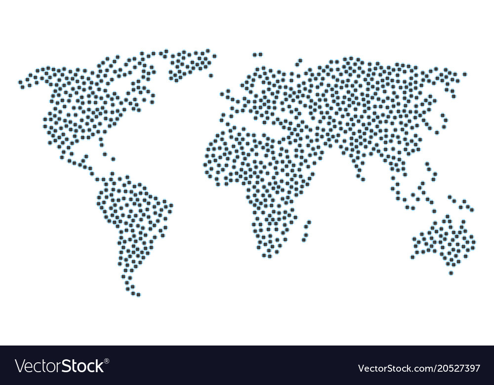World map pattern of asic processor items