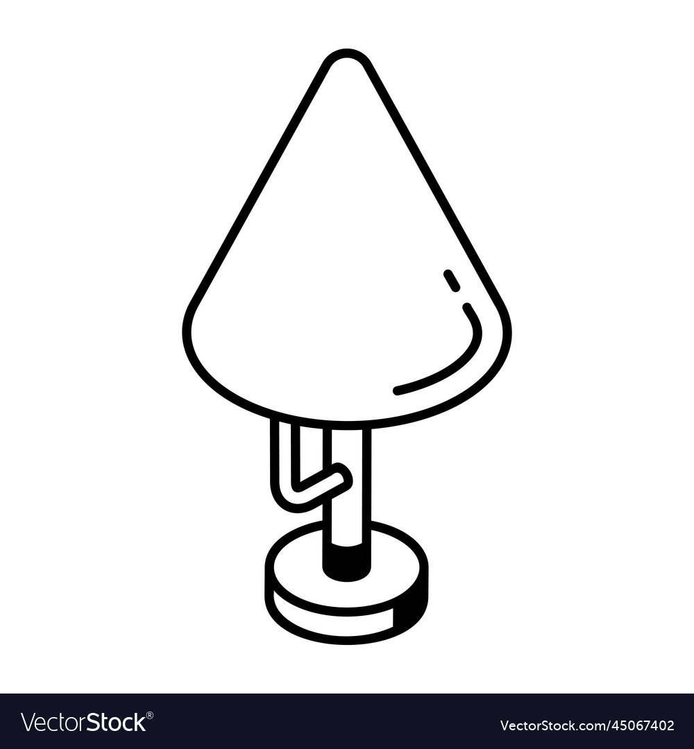 A linear isometric icon of round tree