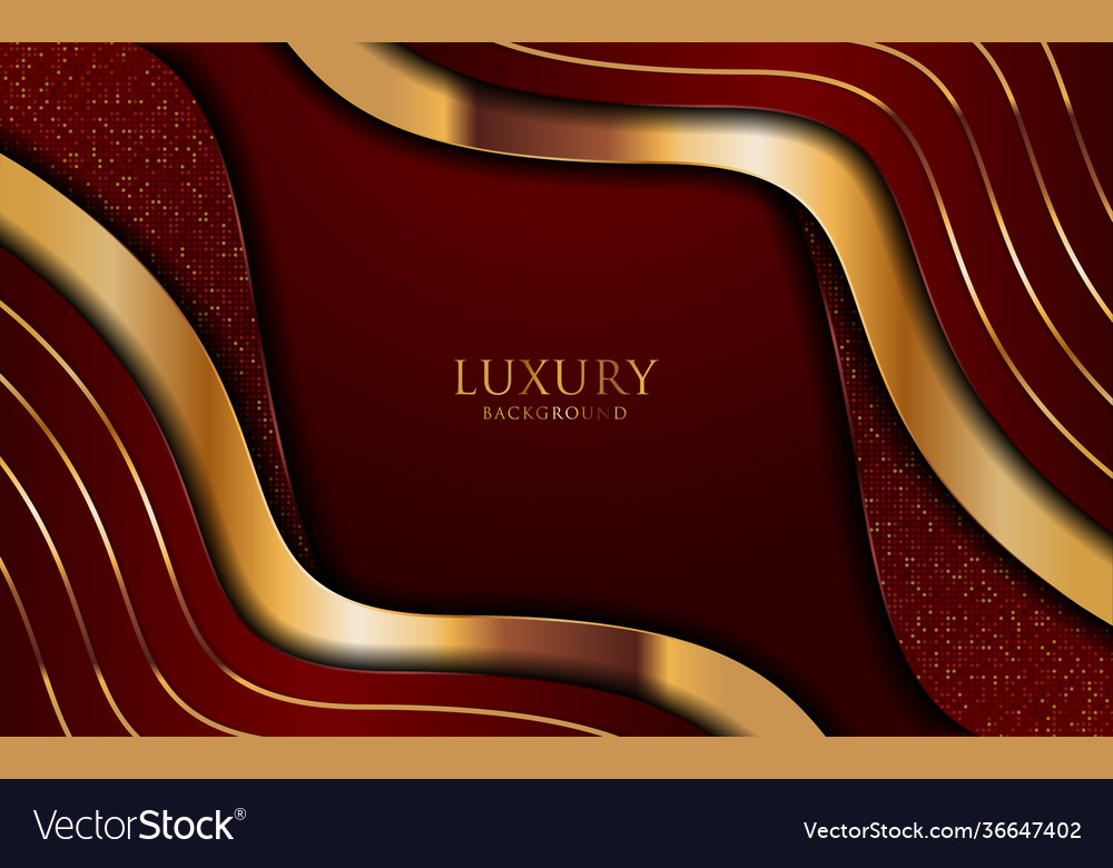 Abstract red background and golden lines element