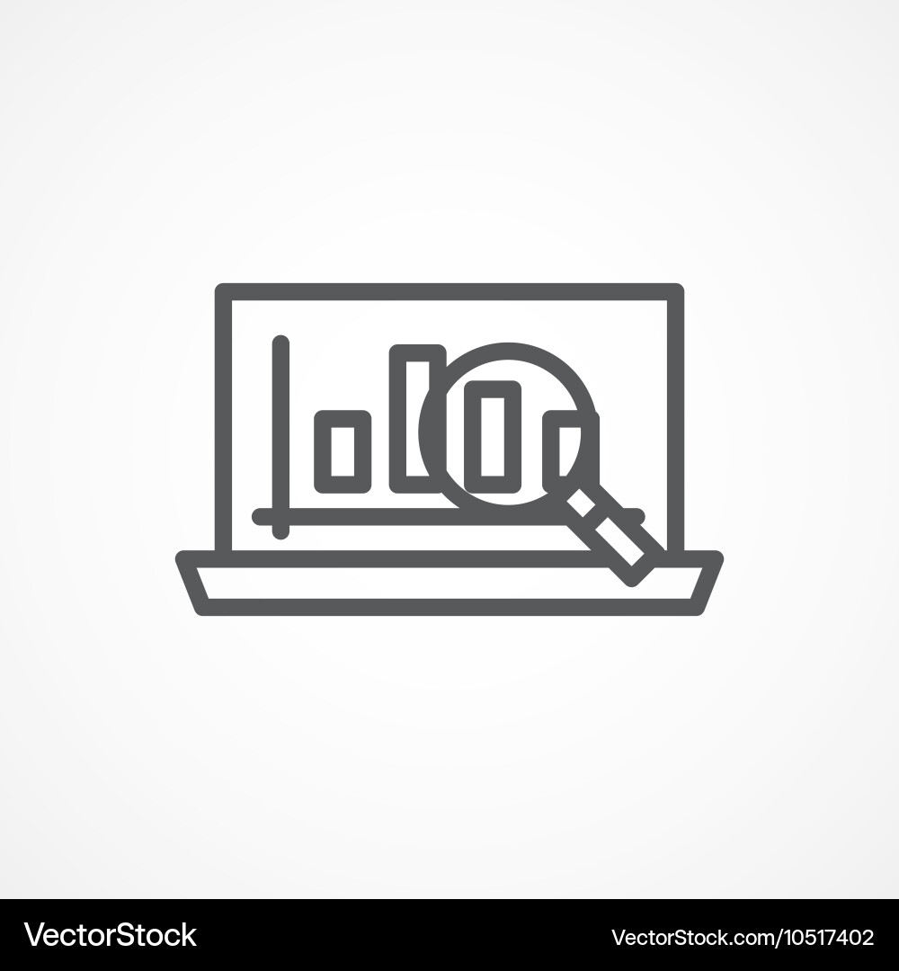 Analytics icon in linear style Royalty Free Vector Image