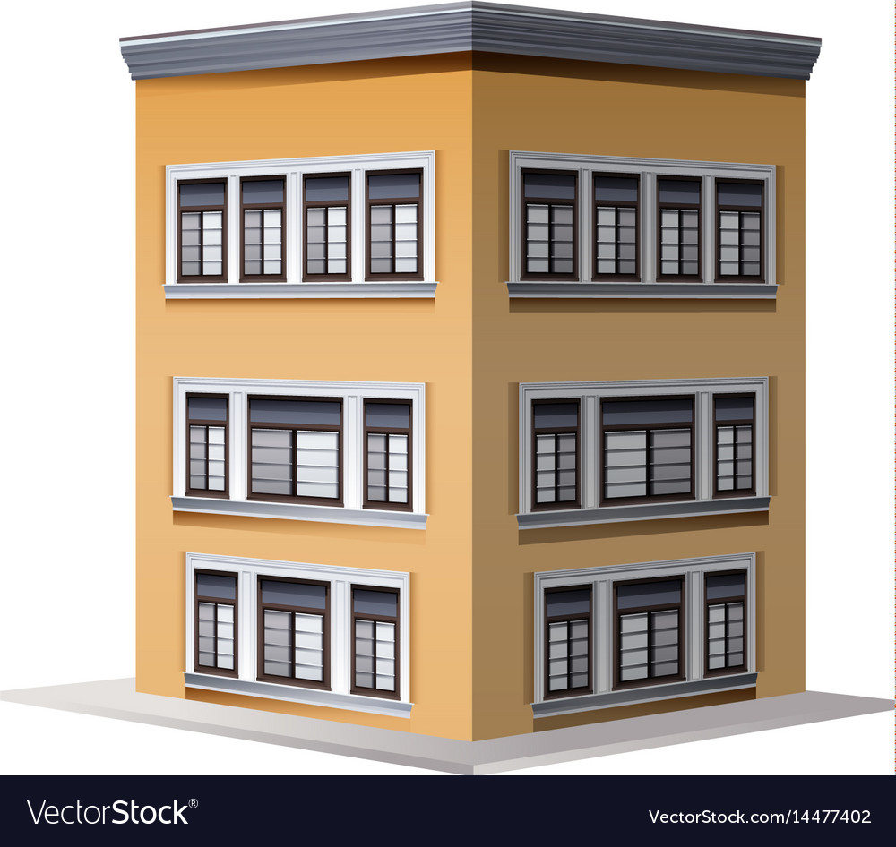 architecture-design-for-three-storey-building-vector-image