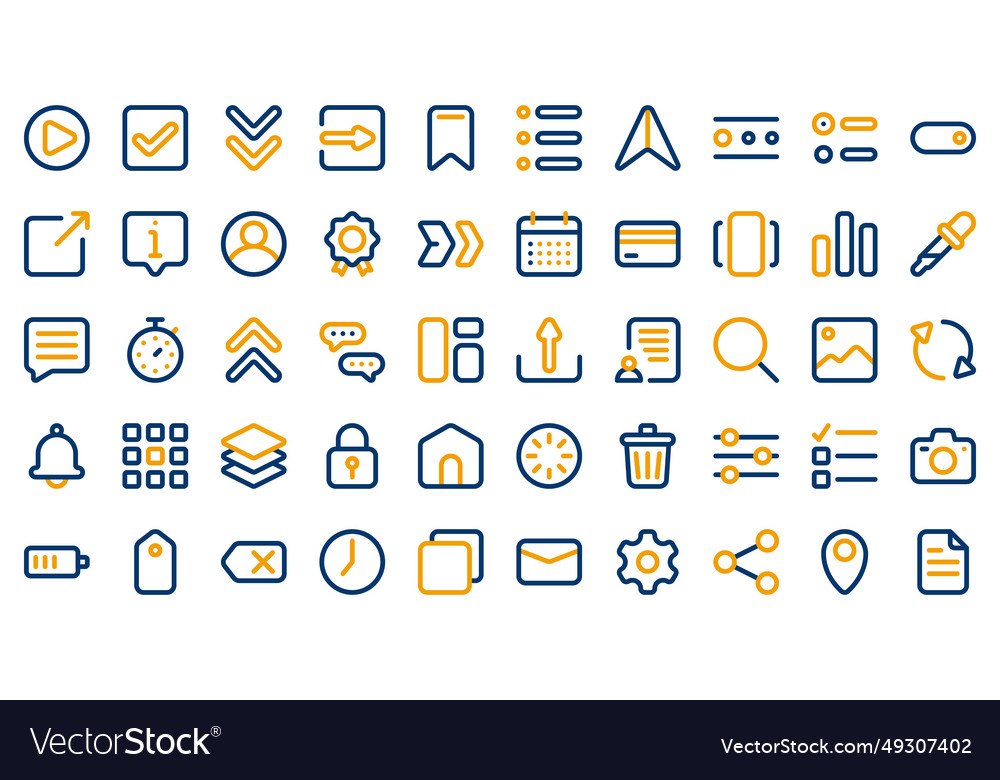 Basic user interface essential set colored vector image Basic user interface essential set colored