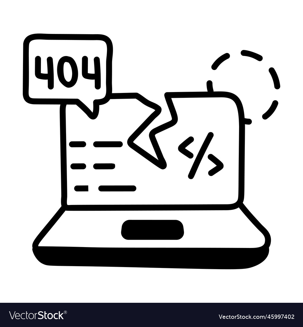 Broken code Royalty Free Vector Image - VectorStock