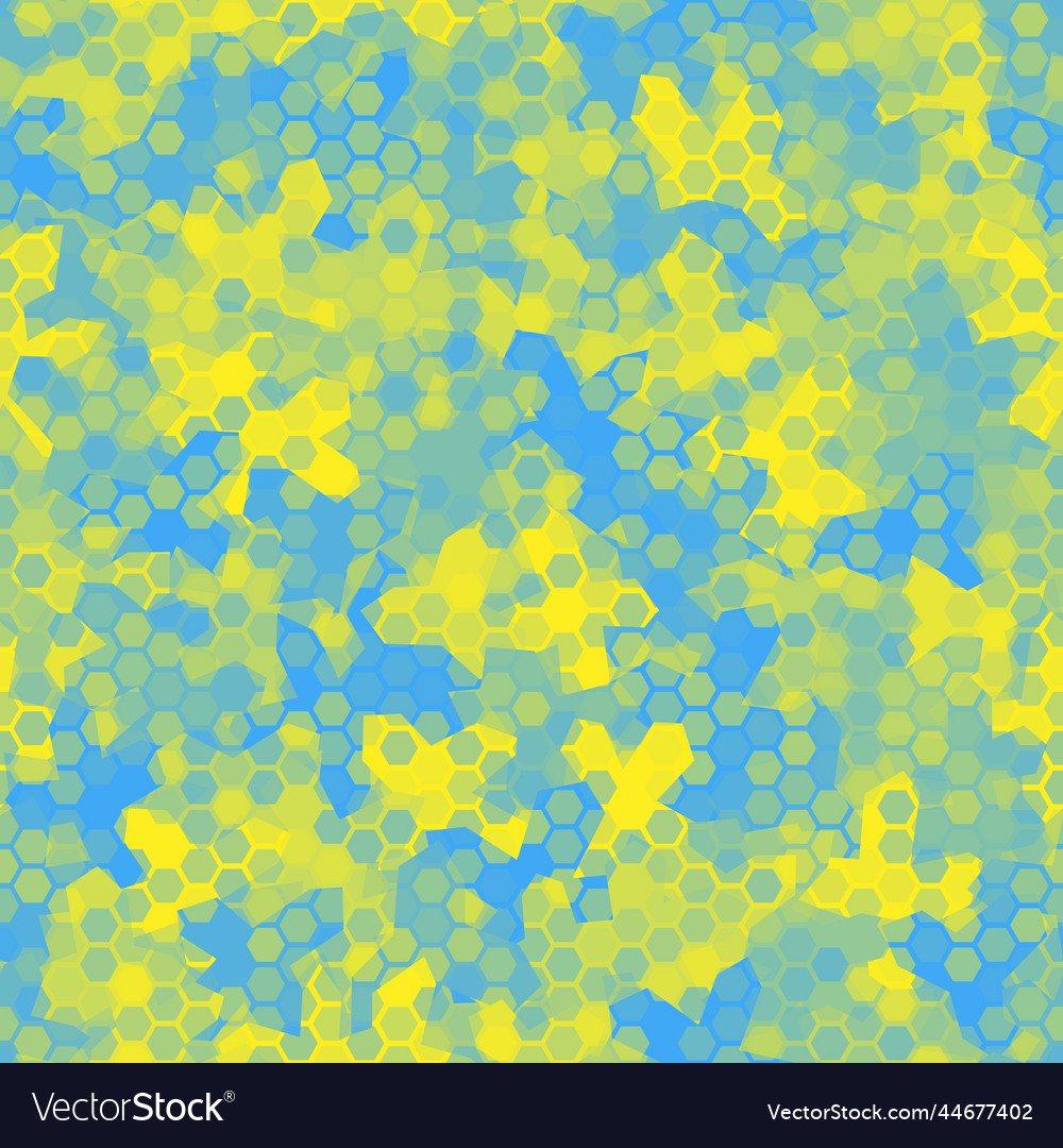 Camouflage seamless pattern with hexagonal endless vector image Camouflage seamless pattern with hexagonal endless