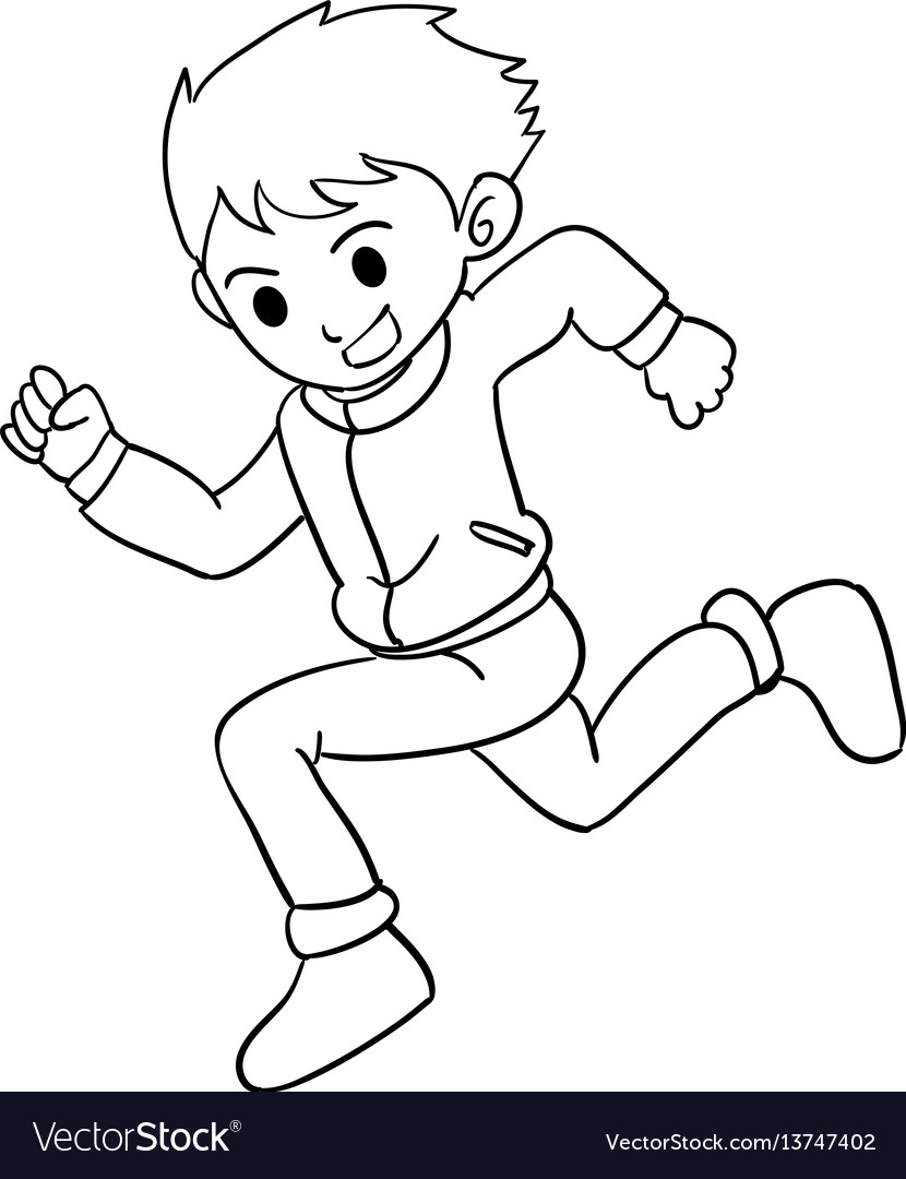 Sketch Running Boy Ranaway Kid Royalty Free Vector Image | atelier-yuwa ...