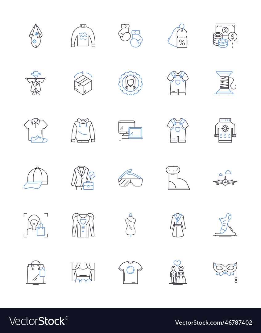 Commercial z line icons collection advertising Vector Image