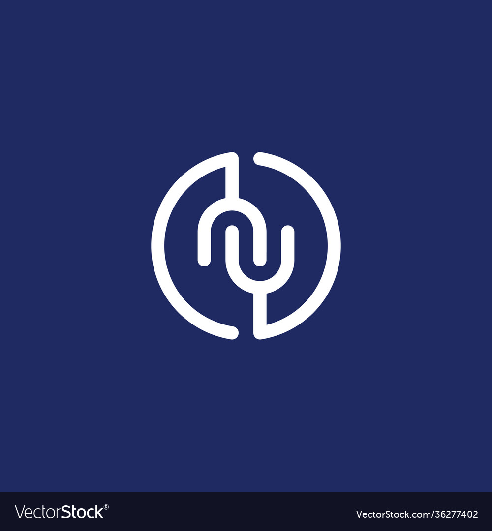 Connecting N & U Initials