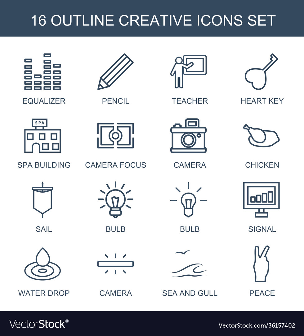 Creative icons Royalty Free Vector Image - VectorStock