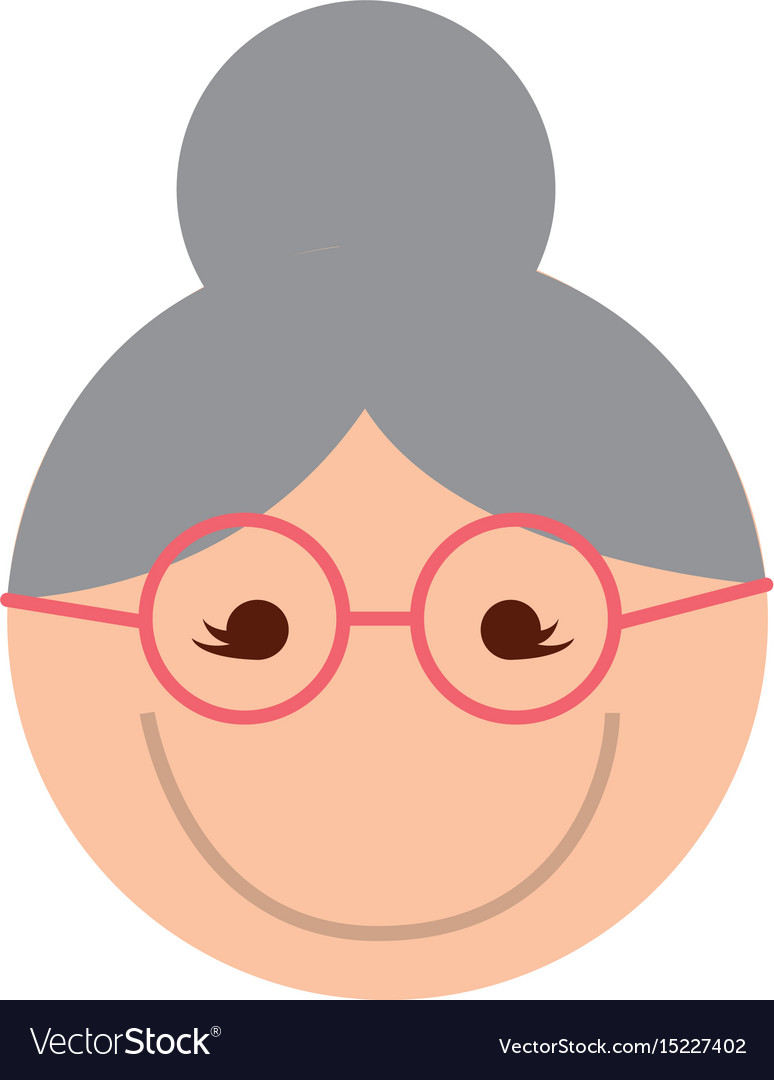 grandma face clipart black and white