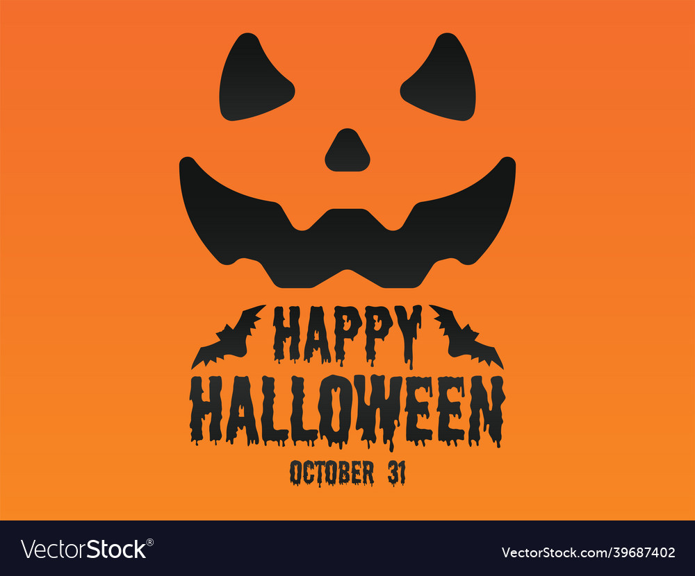 Happy halloween pumpkin face banner design Vector Image