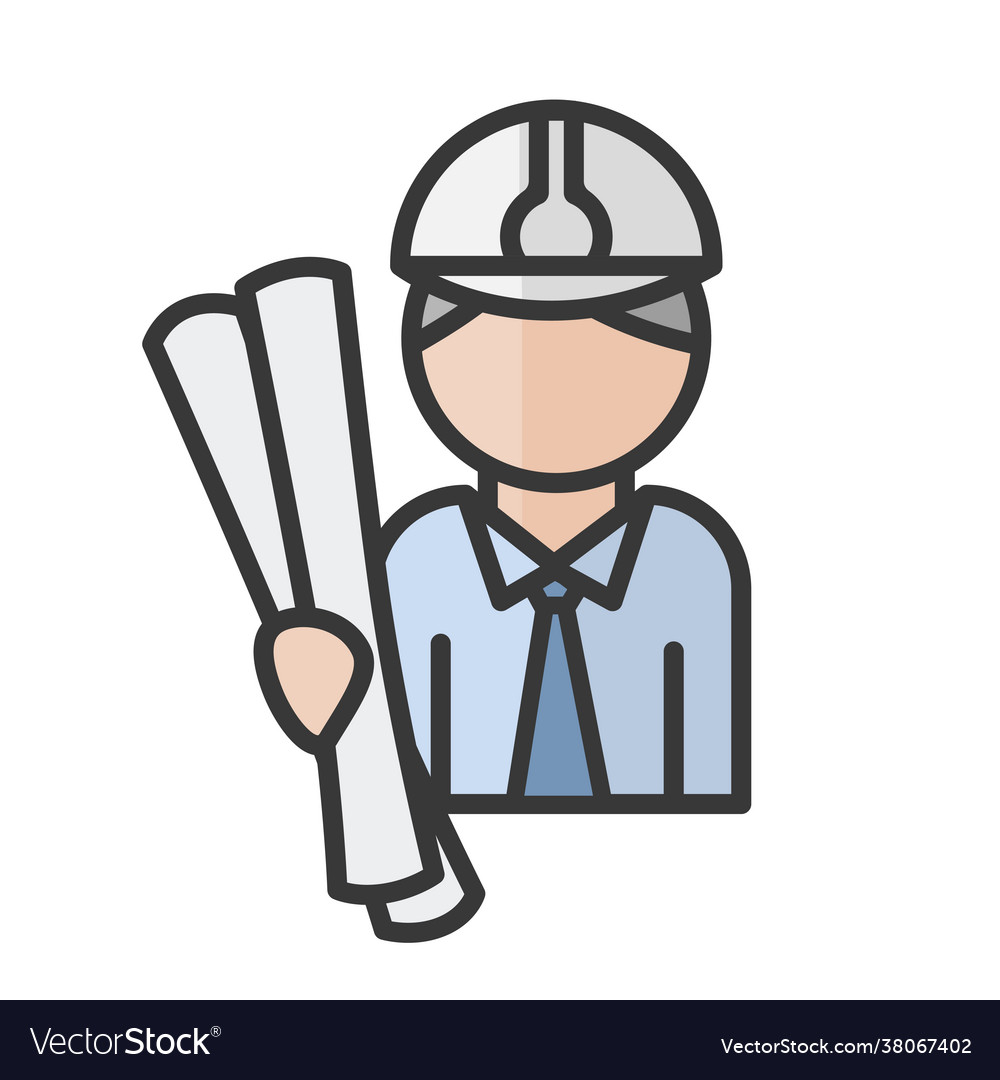 Male architect avatar design and planning Vector Image