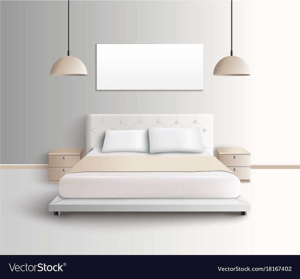 Modern Bedroom Interior Composition Royalty Free Vector Modern Bedroom Interior Composition Vector Image