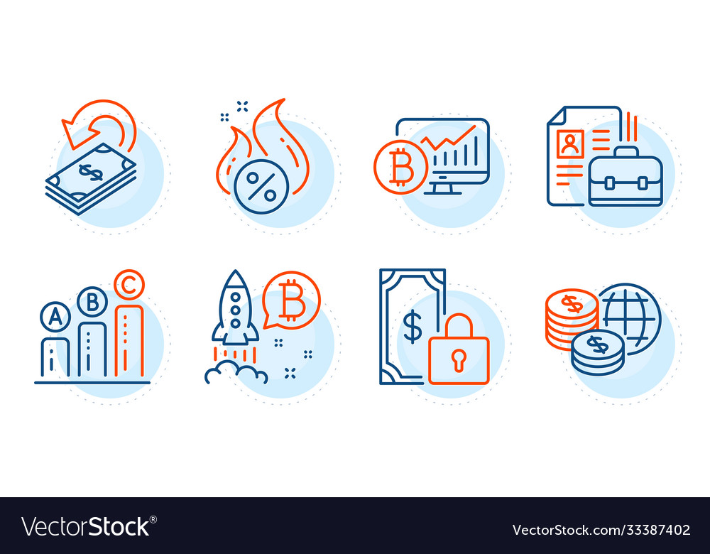 Private payment bitcoin project and chart vector image Private payment bitcoin project and chart