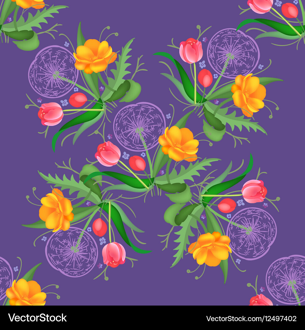 Seamless flower pattern Royalty Free Vector Image