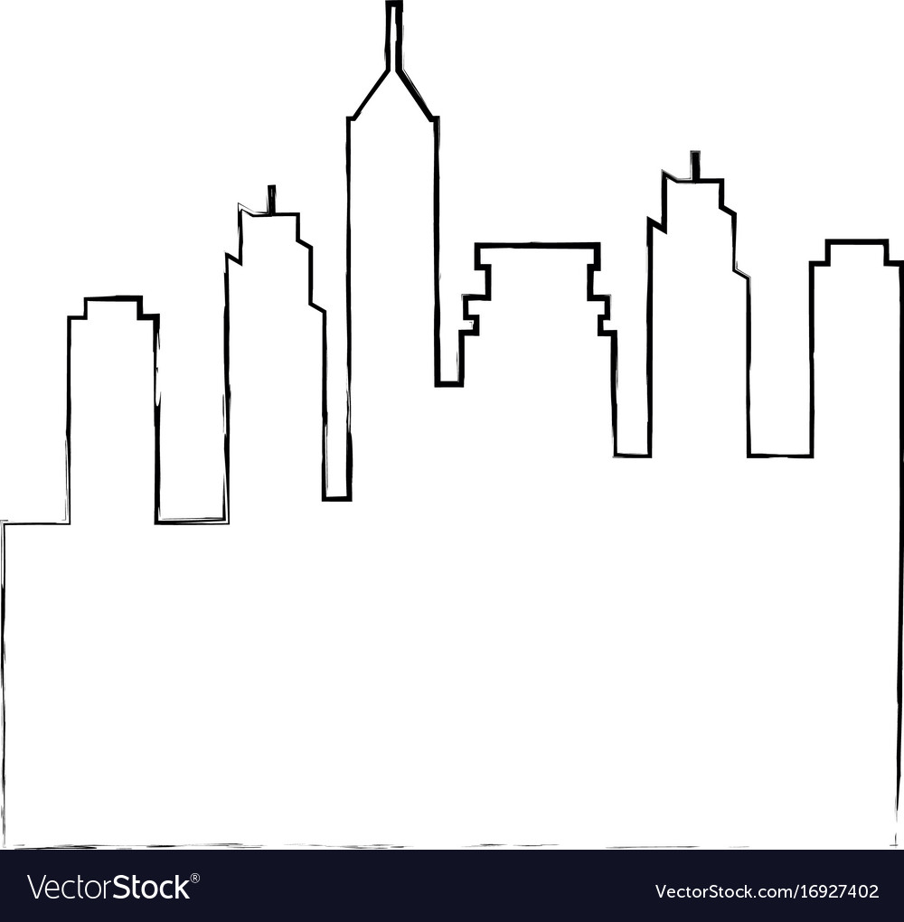 Silhouette of urban city icon Royalty Free Vector Image