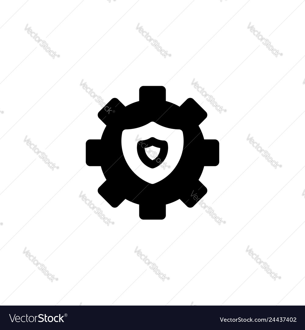 System protected icon with glyph style vector image System protected icon with glyph style