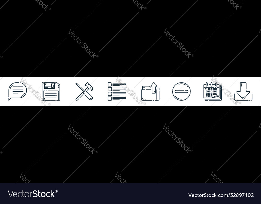 User interface line icons linear set quality vector image User interface line icons linear set quality