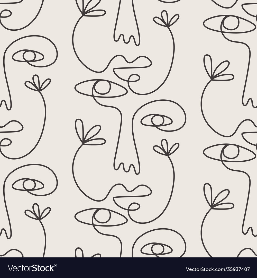 Abstract faces seamless pattern texture