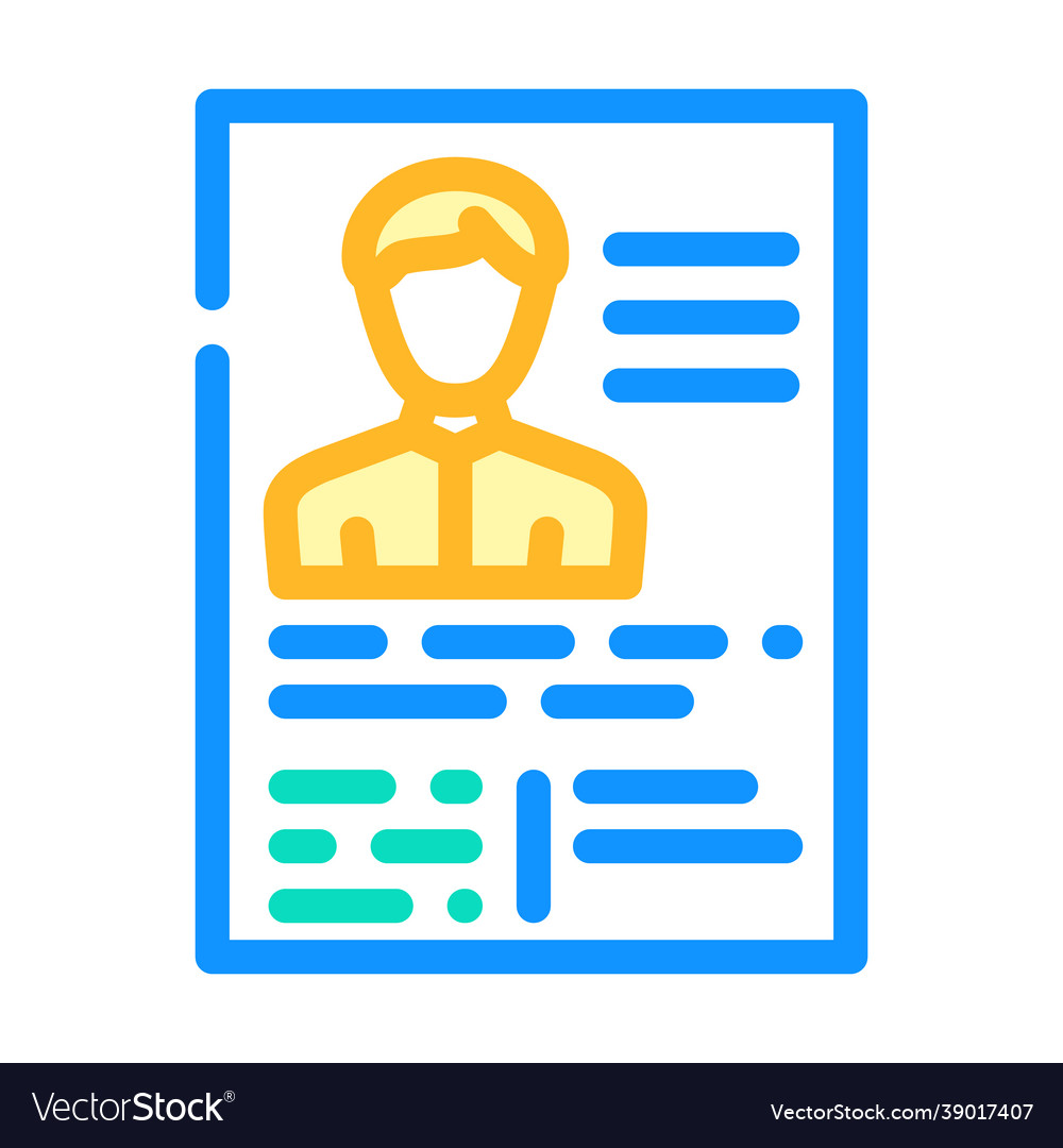 Application form cv color icon Vector Image Application form cv color icon