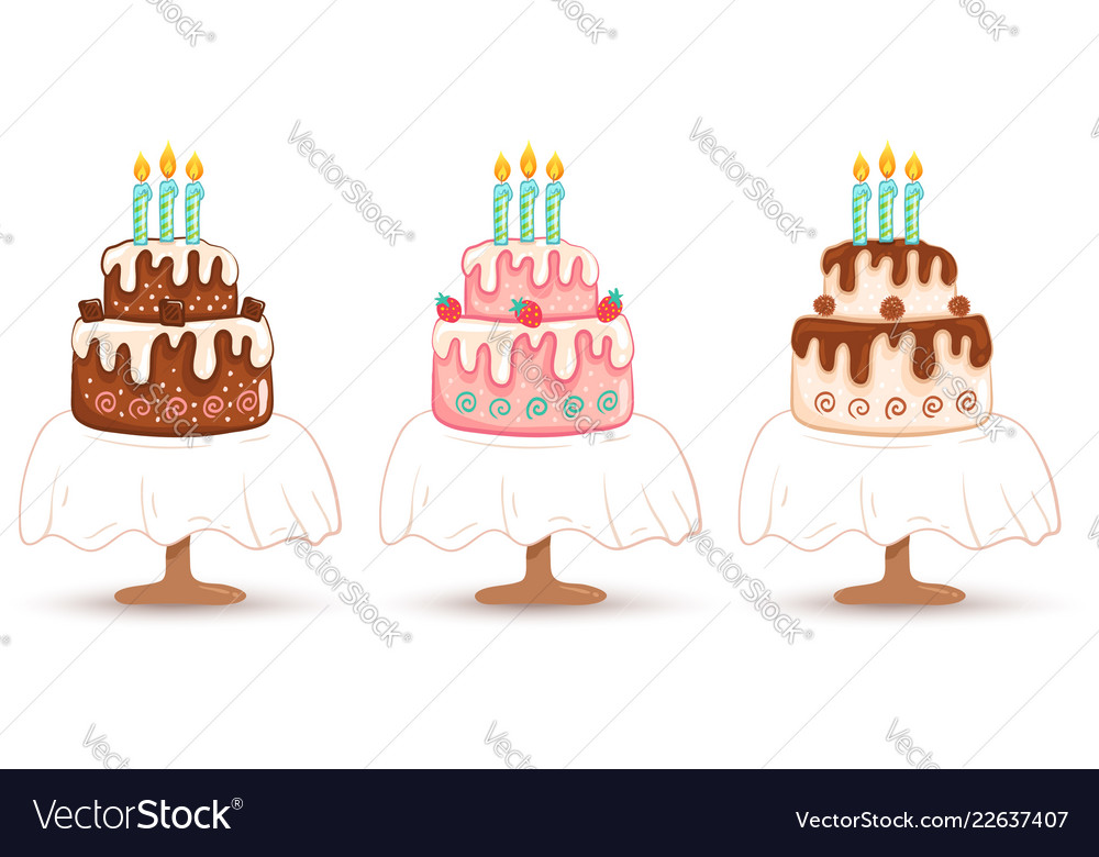Cake for birthday vector image Cake for birthday