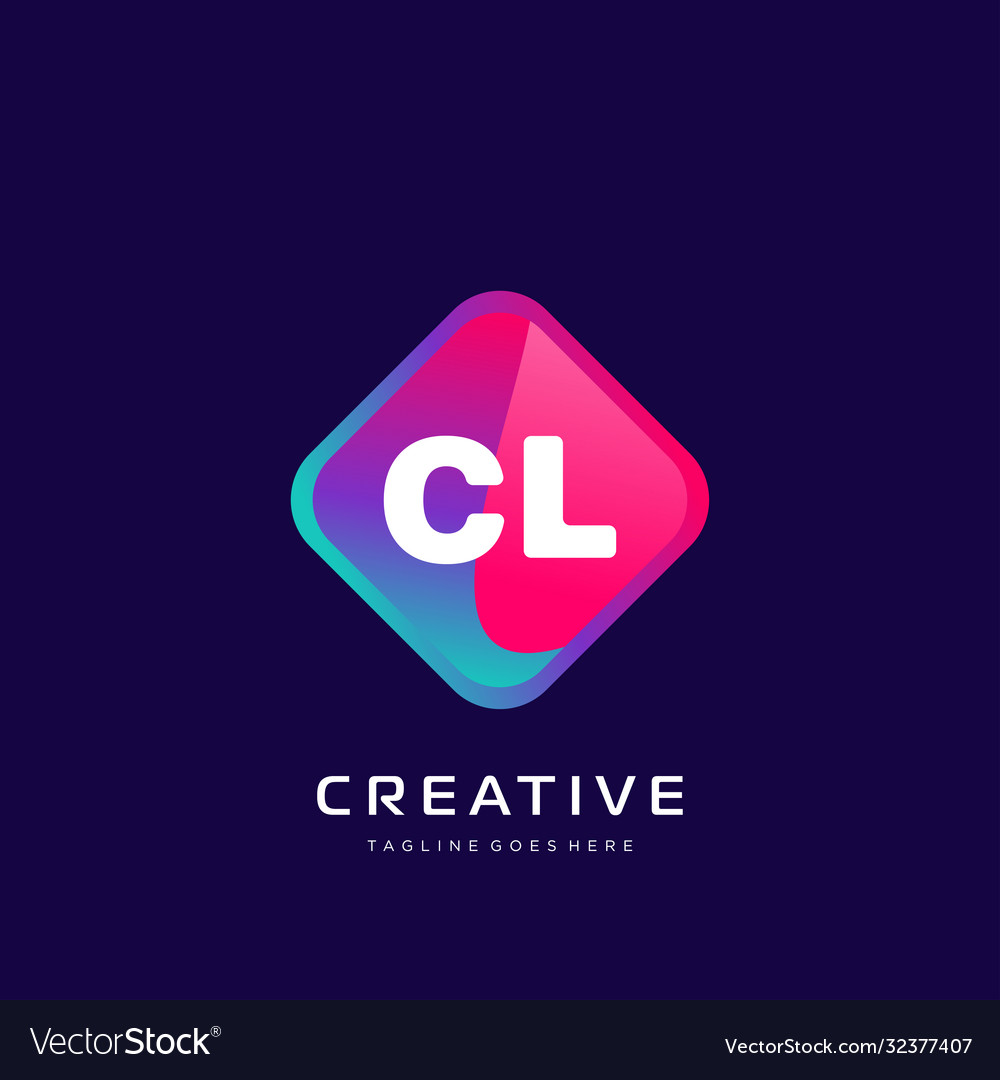 Cl initial logo with colorful template Vector Image Cl initial logo with colorful template