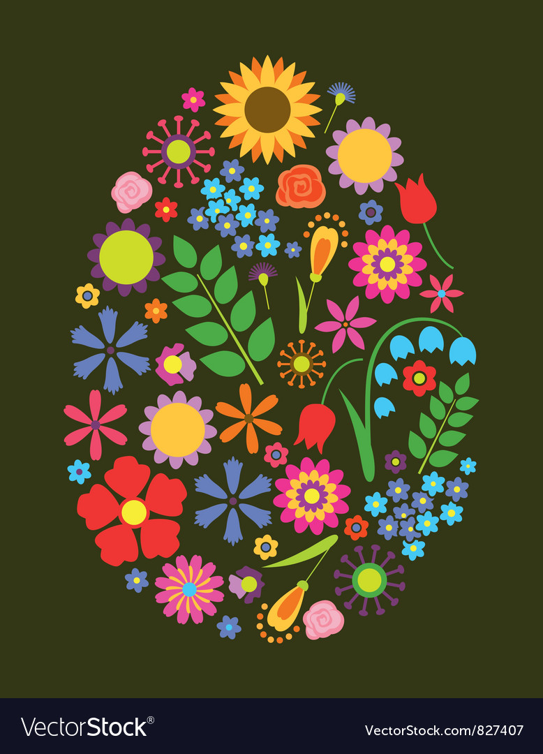 Colorful Easter Floral Egg