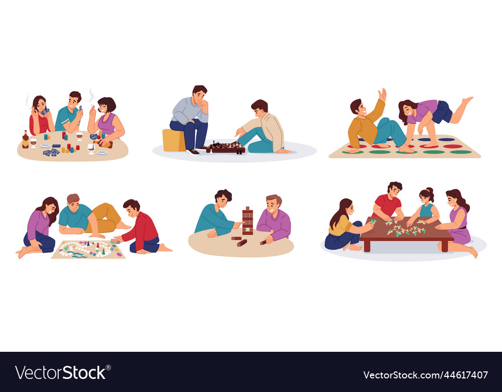 Family play game people leisure gambling party Vector Image