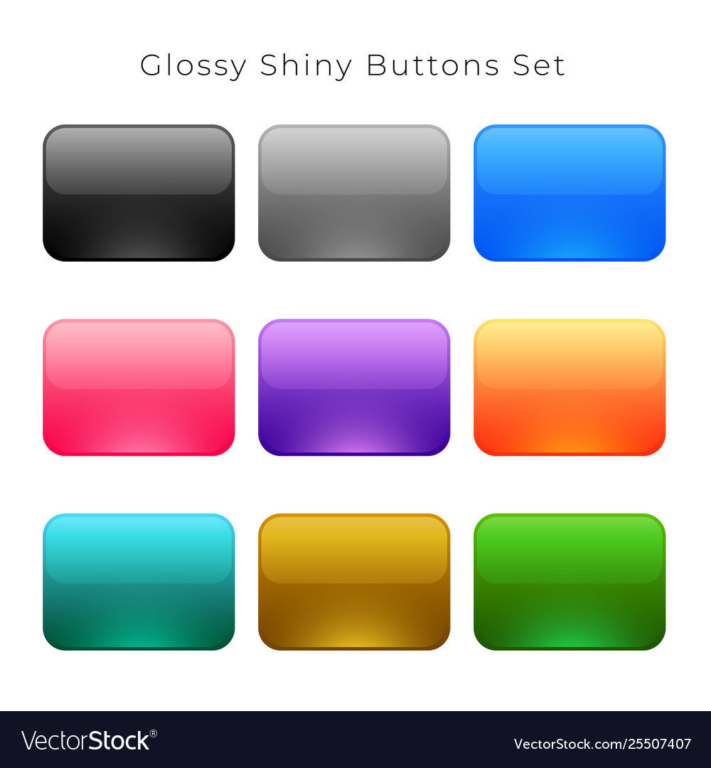Glossy Empty Buttons Set