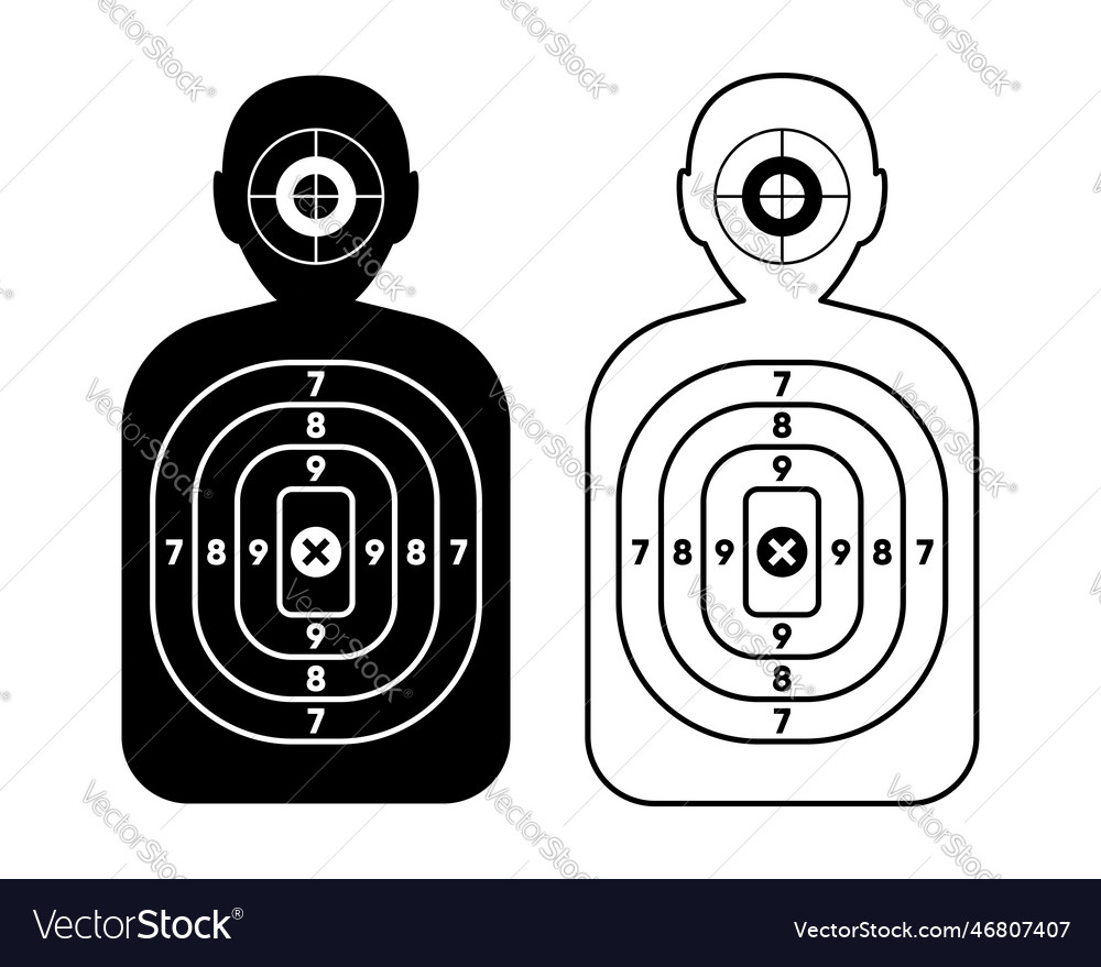 Human target for shooting shoot range paper Vector Image human-target-for-shooting-shoot-range-paper-vector-image