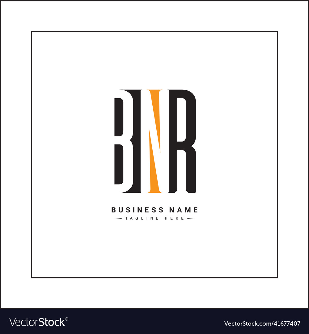 Initial letter bnr logo - simple monogram Vector Image