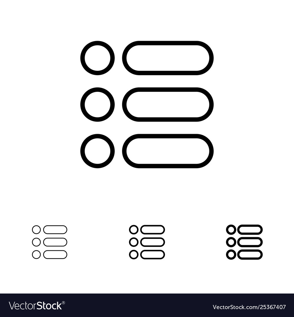 List task text write bold and thin black line vector image List task text write bold and thin black line