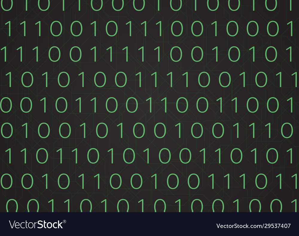 Matrix style binary number background design vector image Matrix style binary number background design
