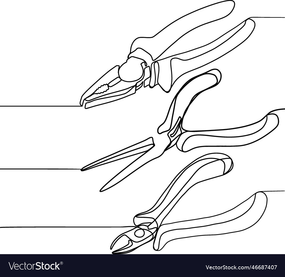 Pliers for craftsmen tools on a black and white