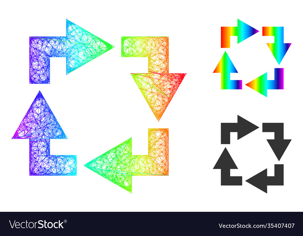 Rainbow net gradient recycle icon vector image Rainbow net gradient recycle icon