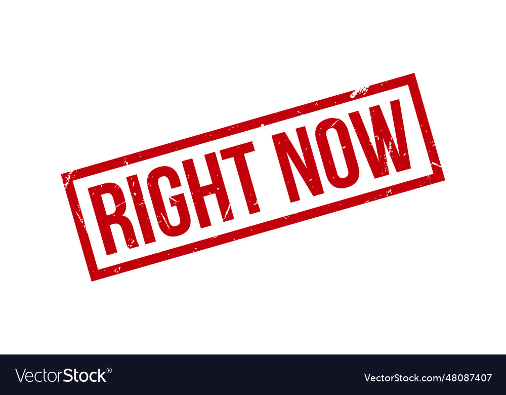 Red right now rubber stamp seal Royalty Free Vector Image Red right now rubber stamp seal Royalty Free Vector Image