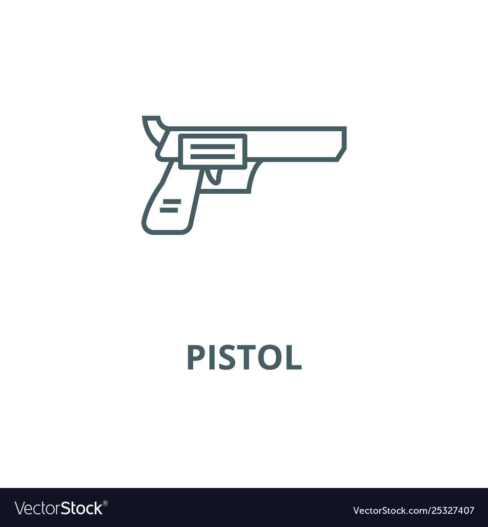 Revolver pistol line icon linear concept