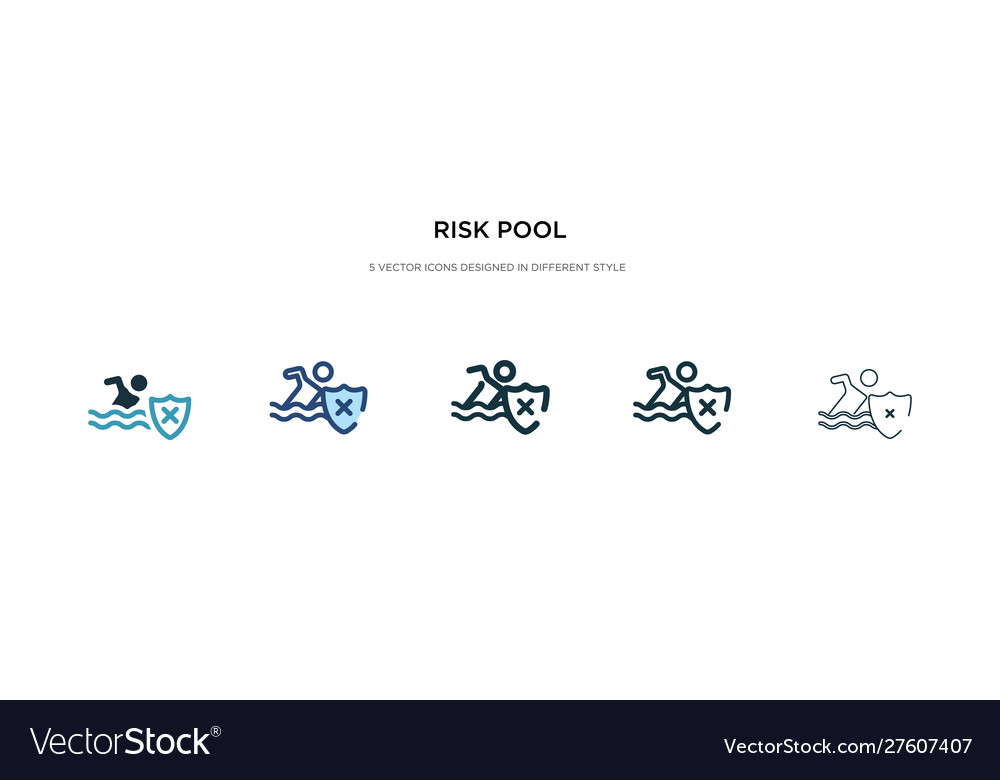 Risk pool icon in different style two colored vector image Risk pool icon in different style two colored