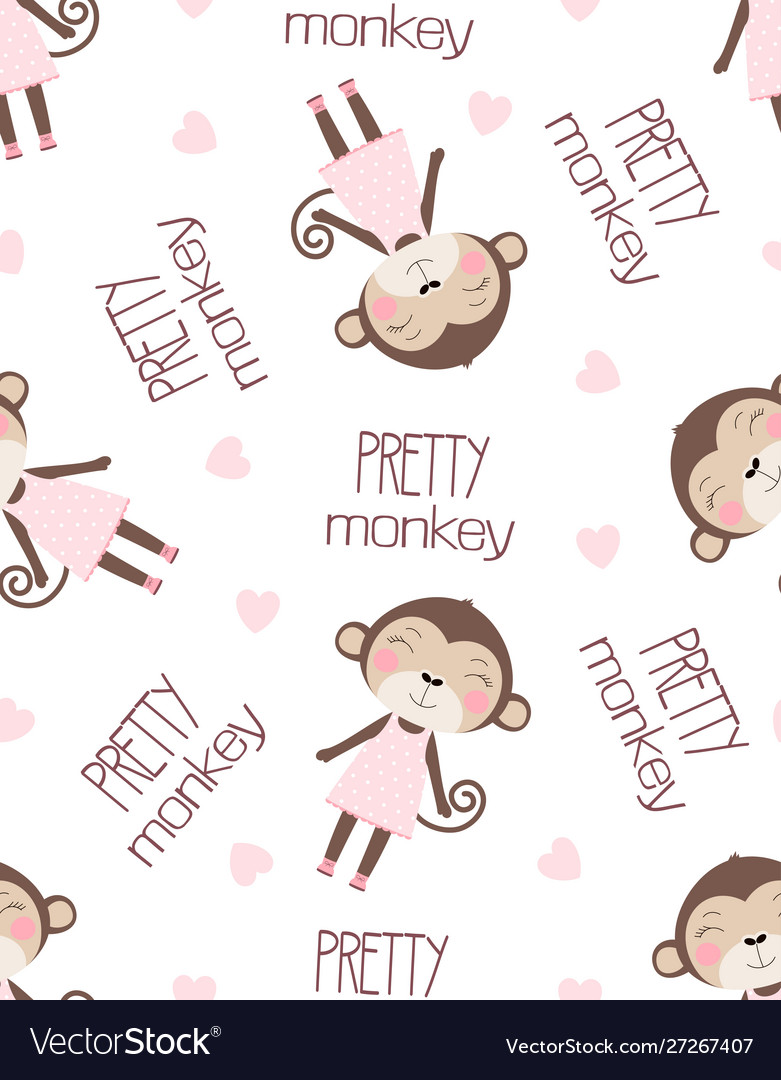 Seamless pattern with monkey vector image Seamless pattern with monkey
