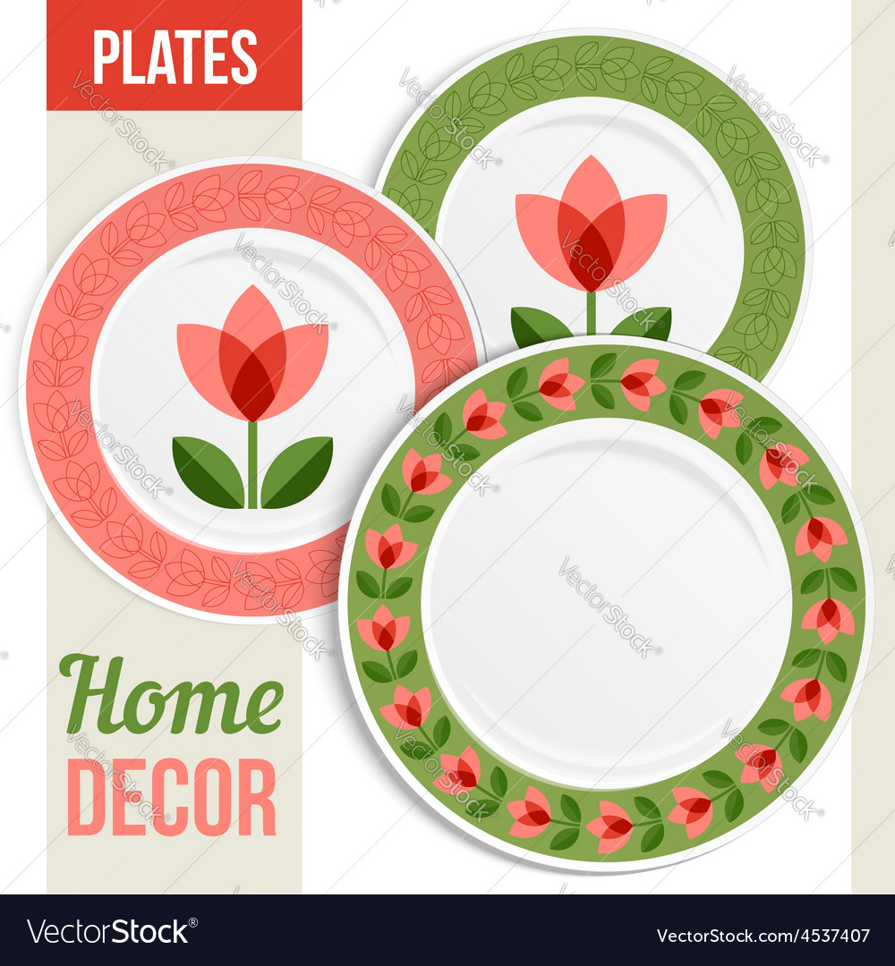 Set Of Decorative Plates Royalty Free Vector Image