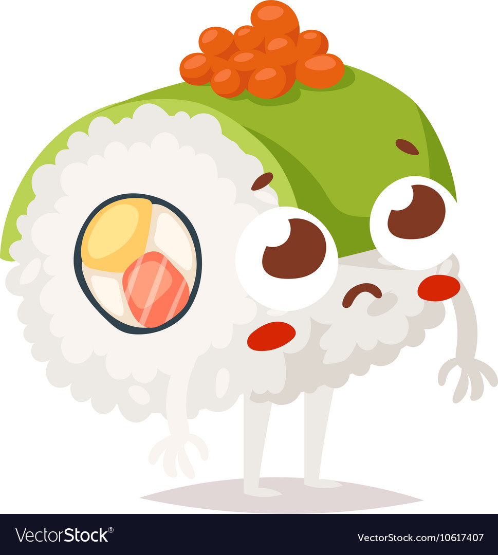 Sushi character isolated