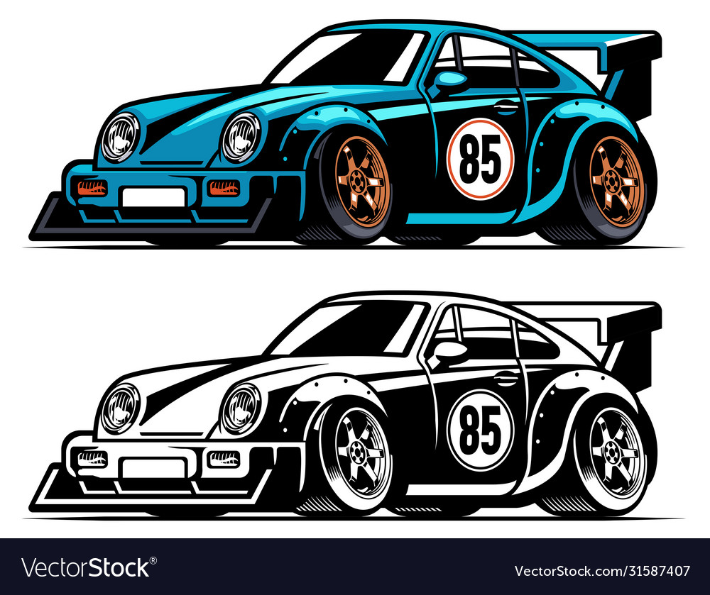 Vintage old racing car Royalty Free Vector Image