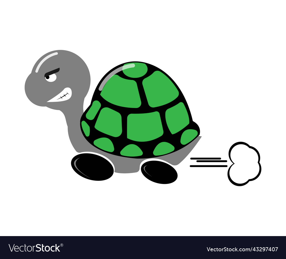Web fast turtle cute character icon vector image Web fast turtle cute character icon