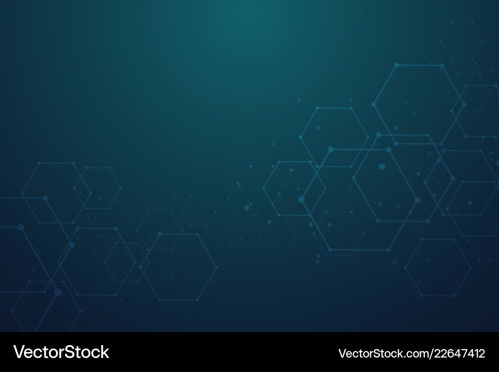 Abstract hexagonal molecular structures Royalty Free Vector