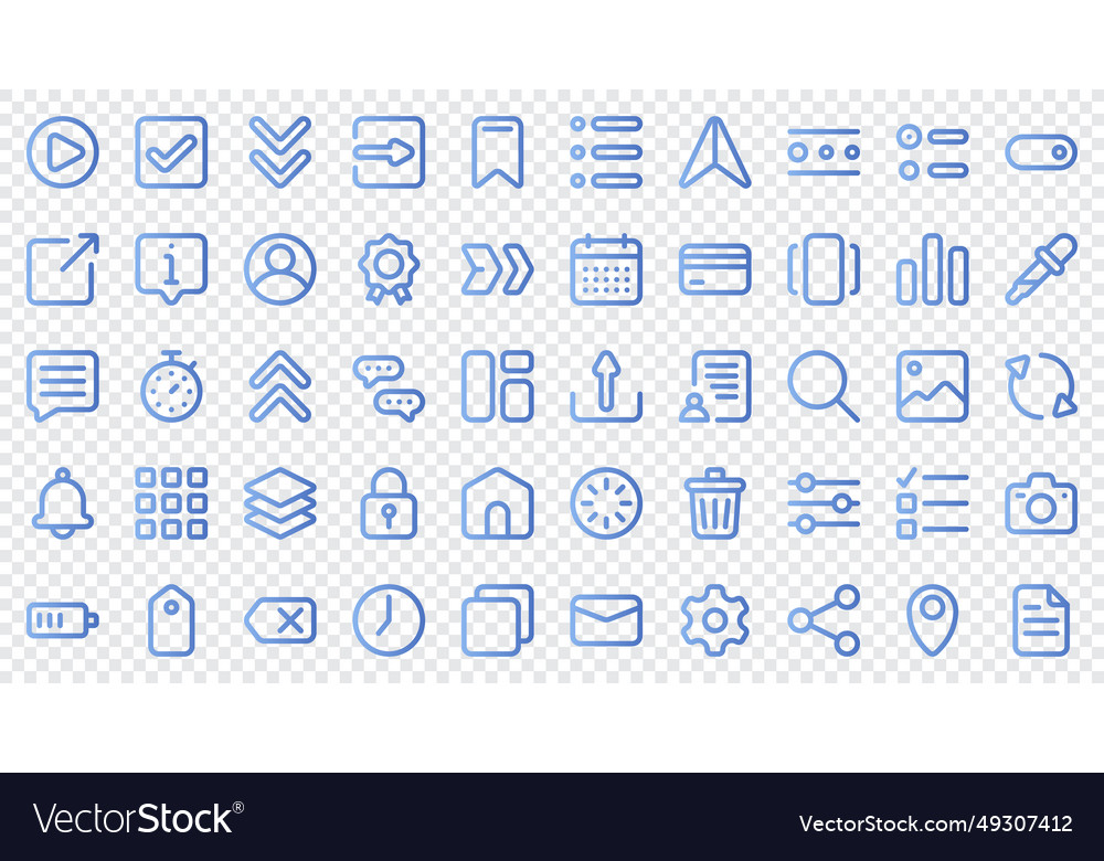 Basic user interface essential set gradient icon