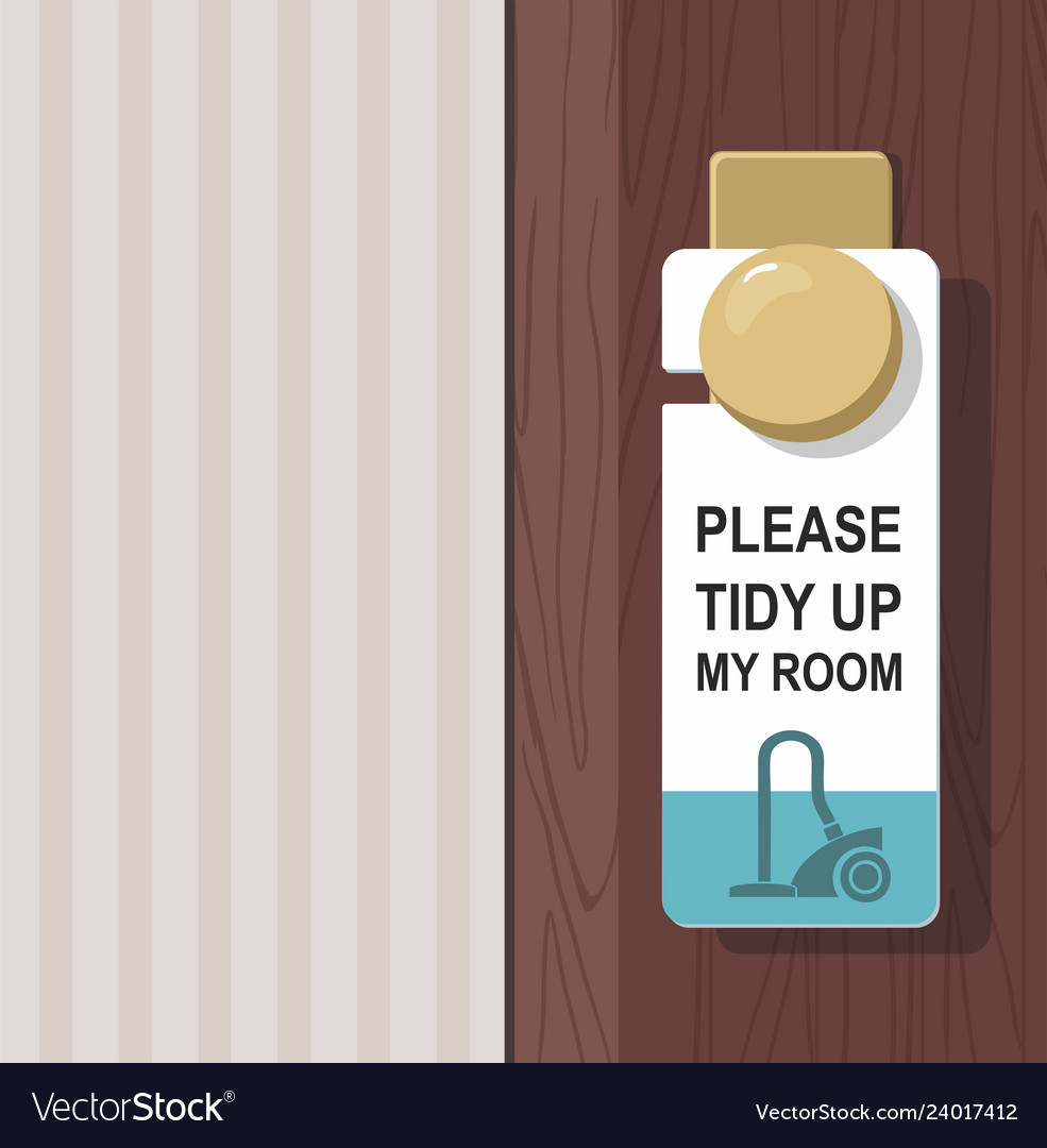 hotel-room-with-please-make-up-room-sign-vector-image