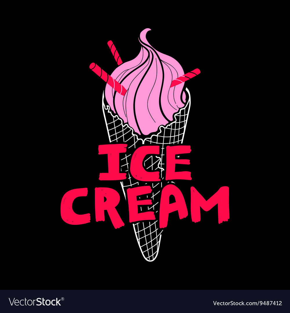 Ice cream cinnamon black Royalty Free Vector Image