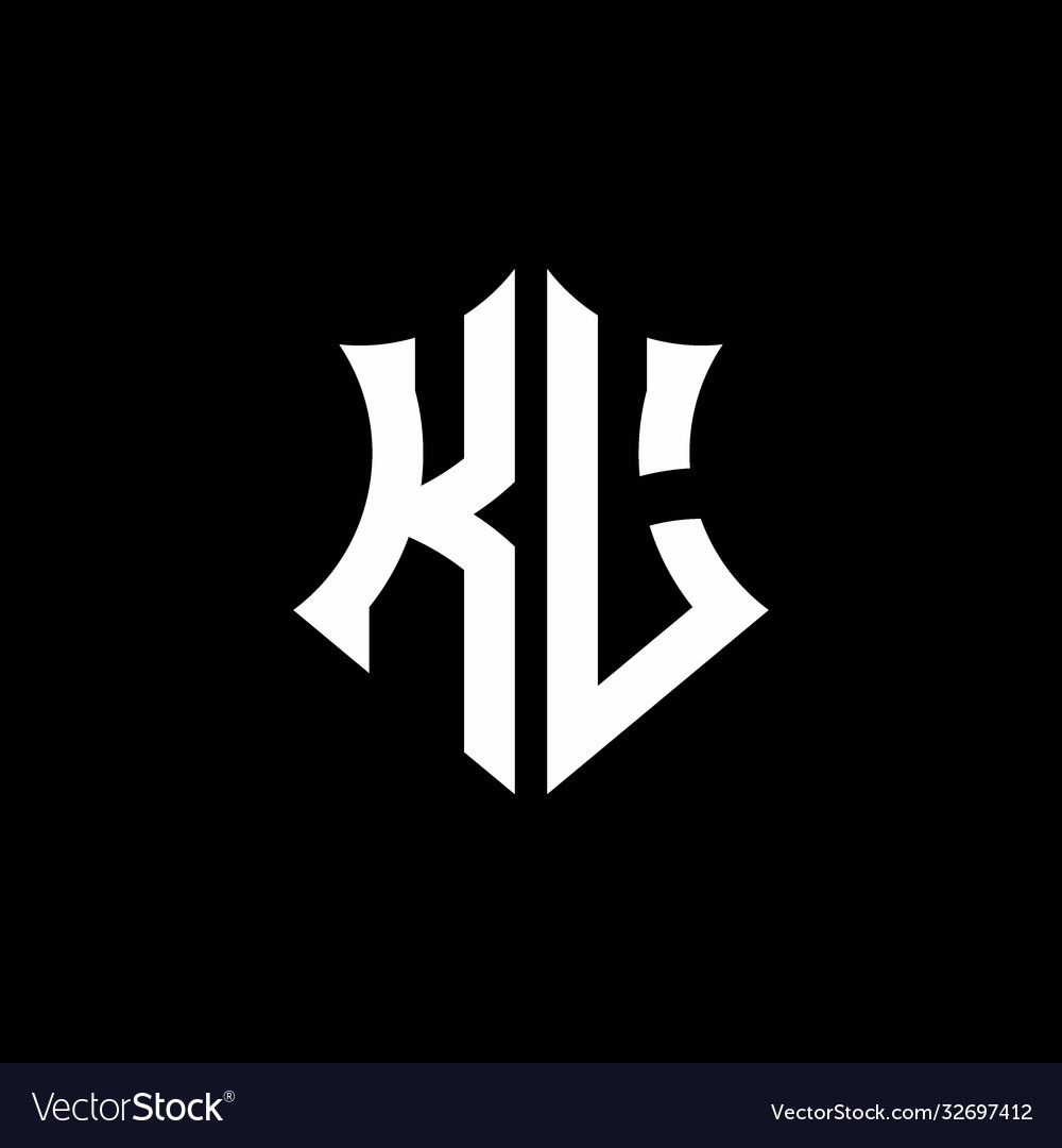 Kl monogram logo with a sharp shield style