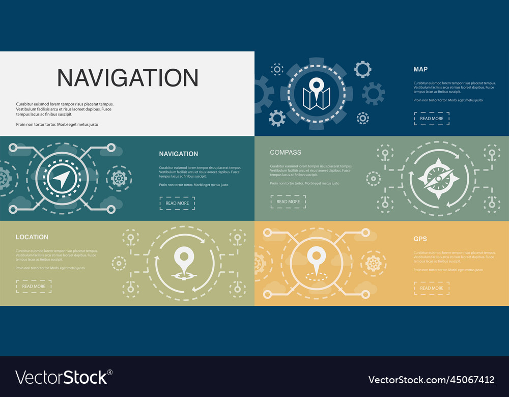 Navigation location map compass gps icons